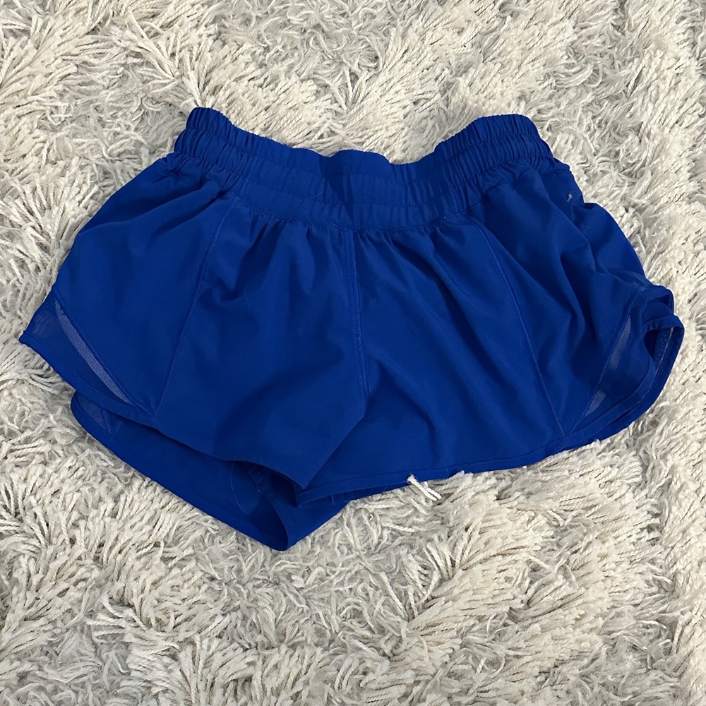 Blue lululemon hotty hot shorts